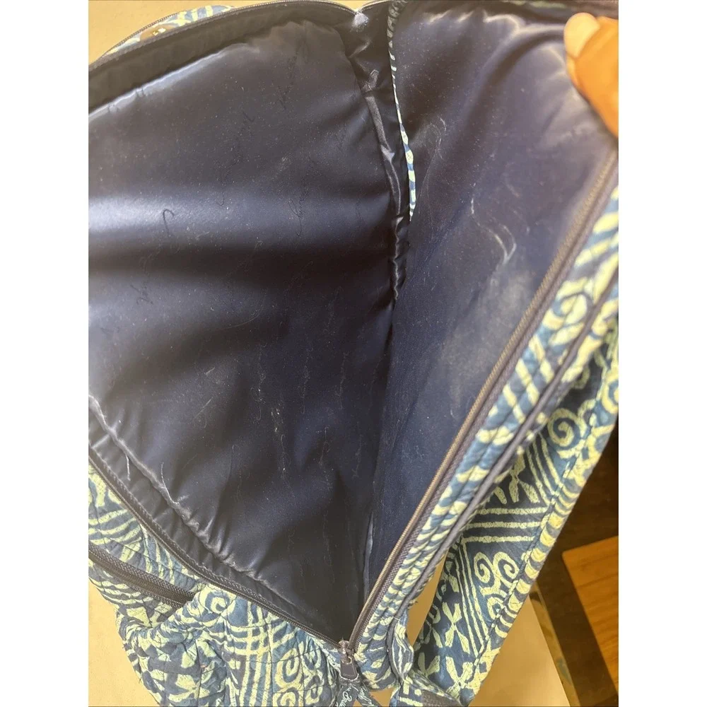 Vera Bradley Cuban Tiles Campus Tech Backpack RETIRED Blue Laptop Compartment